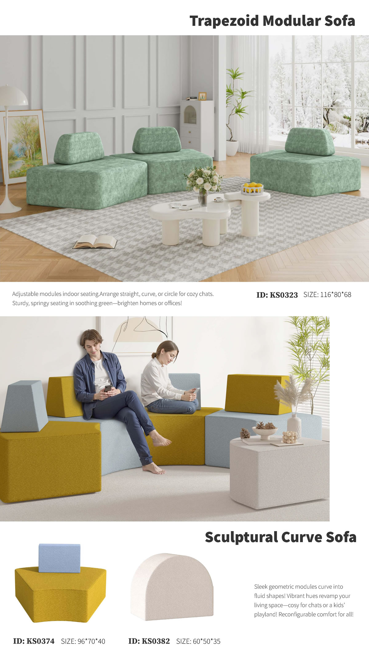 Geometric Modular Sofa Collection