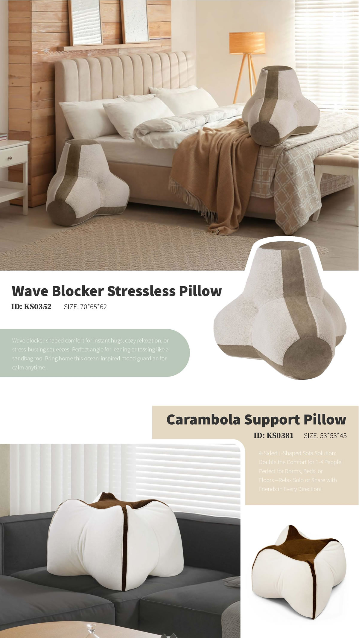 Poduszka Ocean Wave Blocker Stressless i poduszka podtrzymująca Starfruit Carambola – Ultimate Comfort Duo