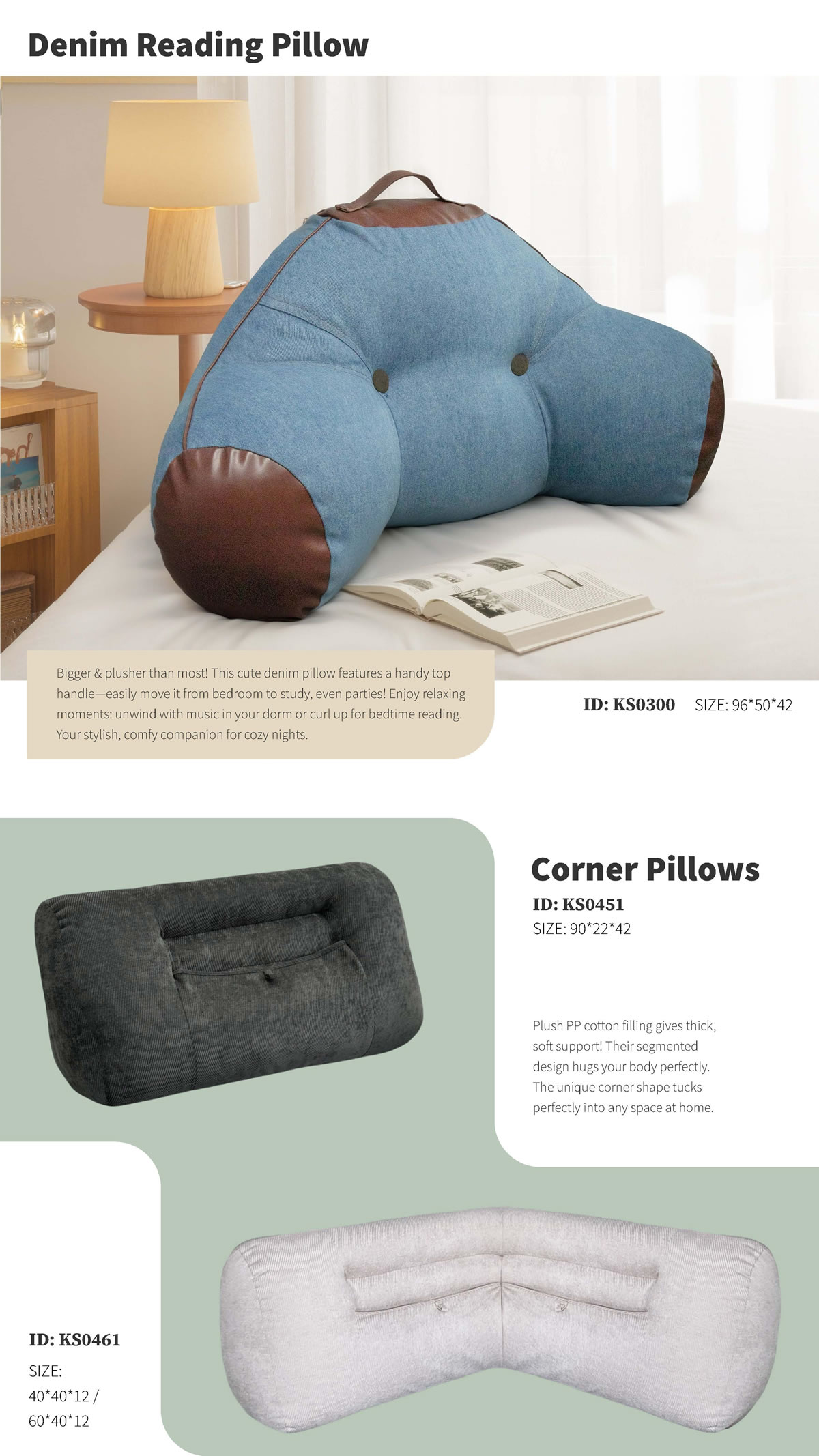 Denim Reading Pillow & Corner Pillows - Your Ultimate Comfort Companions 1 Denim Reading Pillow & Corner Pillows - Your Ultimate Comfort Companions