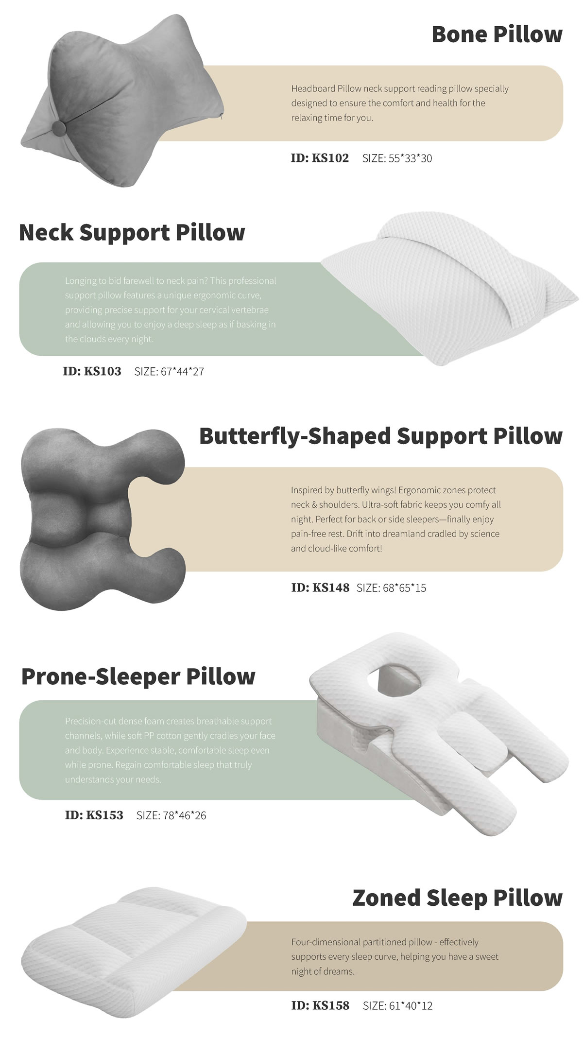 Ergonomic Sleep Solutions: Bone, Neck Support, Butterfly, Prone & Zoned Pillows for Ultimate Comfort