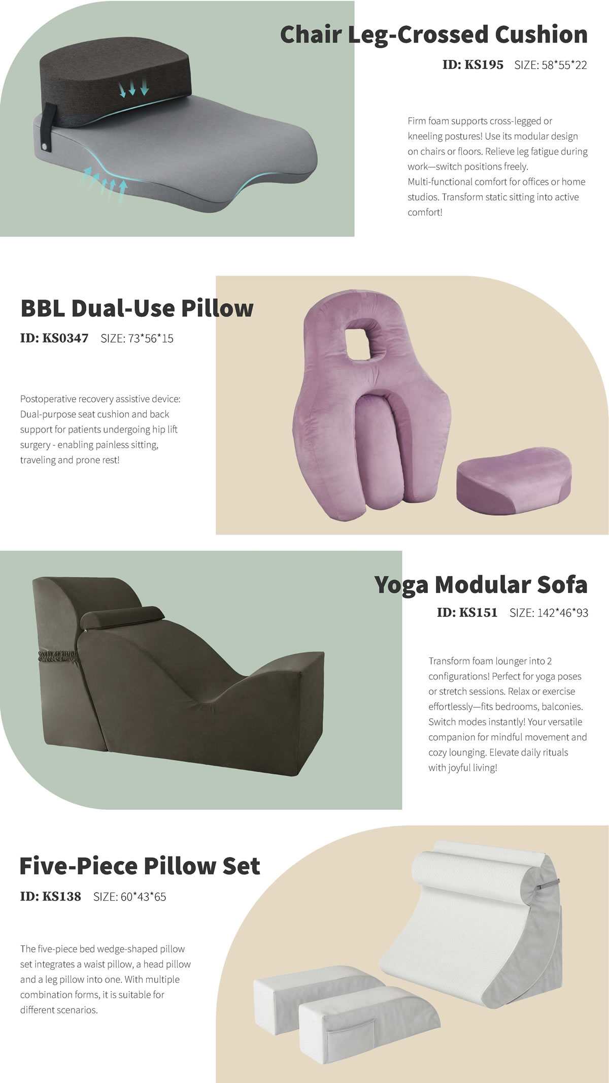 ErgoComfort Collection: Modular Cushions & Pillows for Active Living 1 ErgoComfort Collection: Modular Cushions & Pillows for Active Living