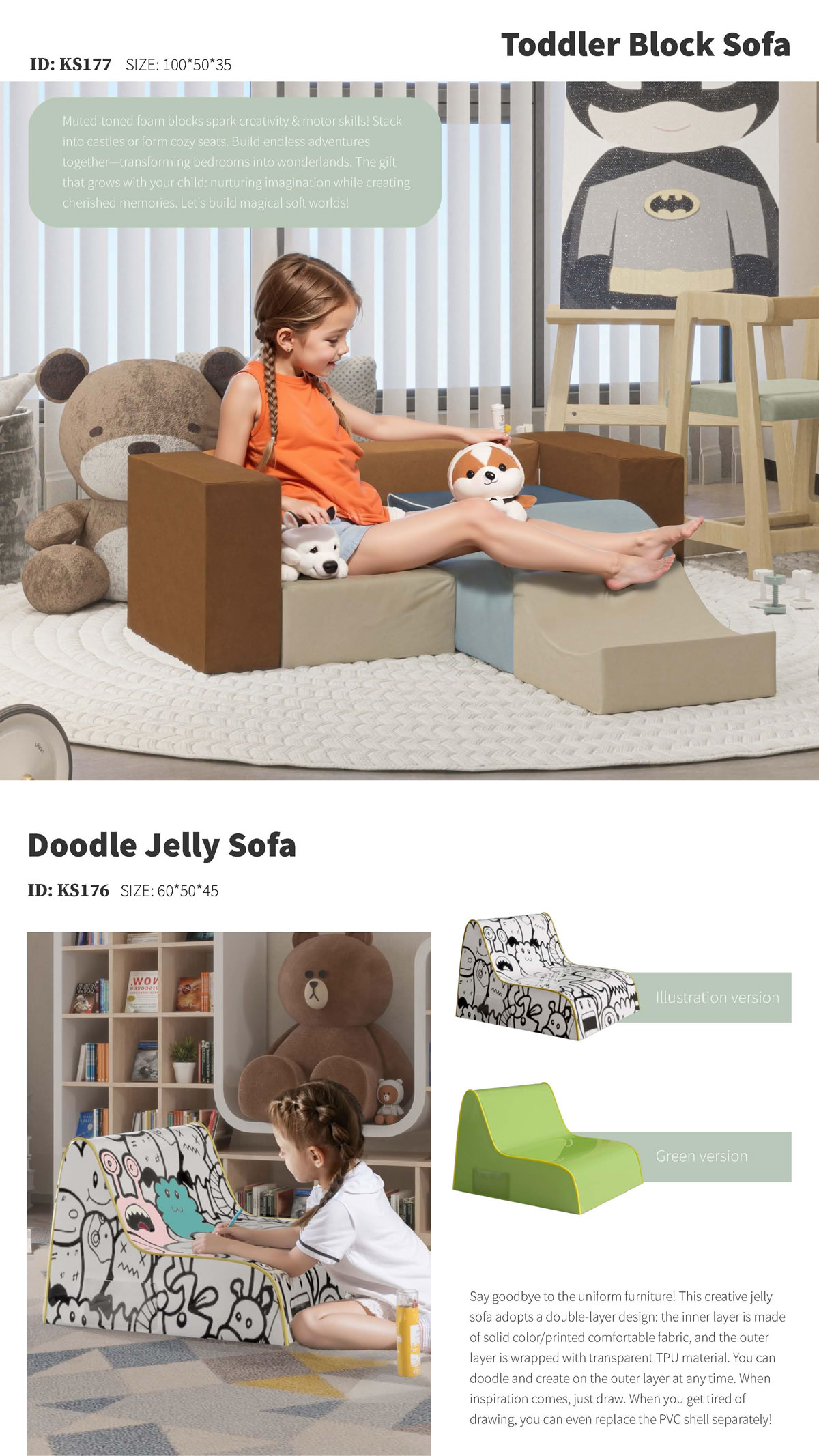 Ensemble canapé de construction et de dessin créatif pour enfants - Construisez, dessinez, jouez ! 1 Ensemble canapé de construction et de gribouillage créatif pour enfants - Construisez, dessinez, jouez !