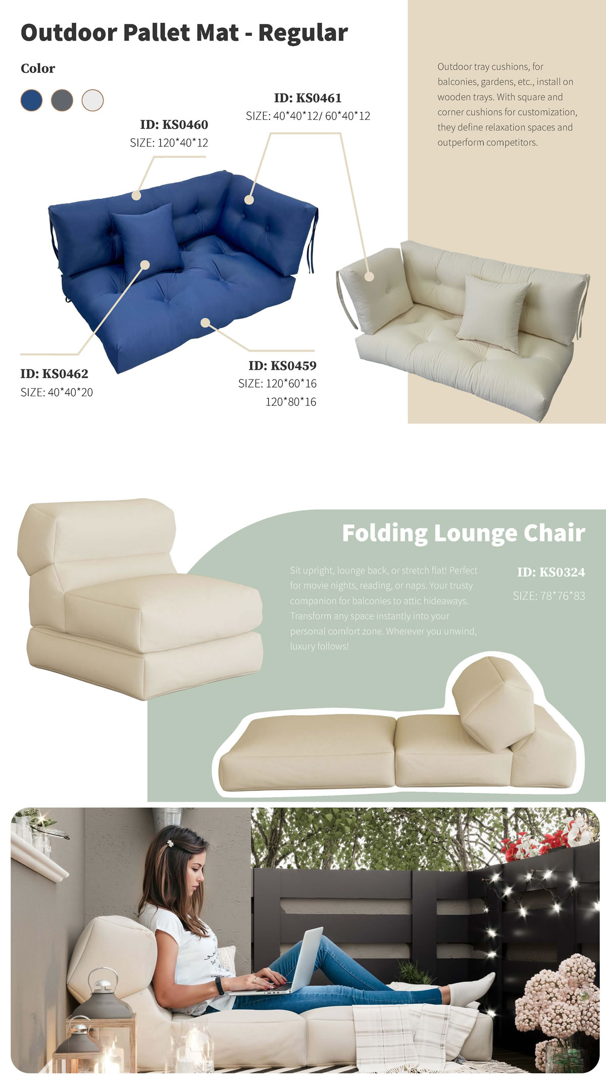 Versatile Outdoor Comfort: Pallet Mats & Folding Lounge Chairs for Ultimate Relaxation