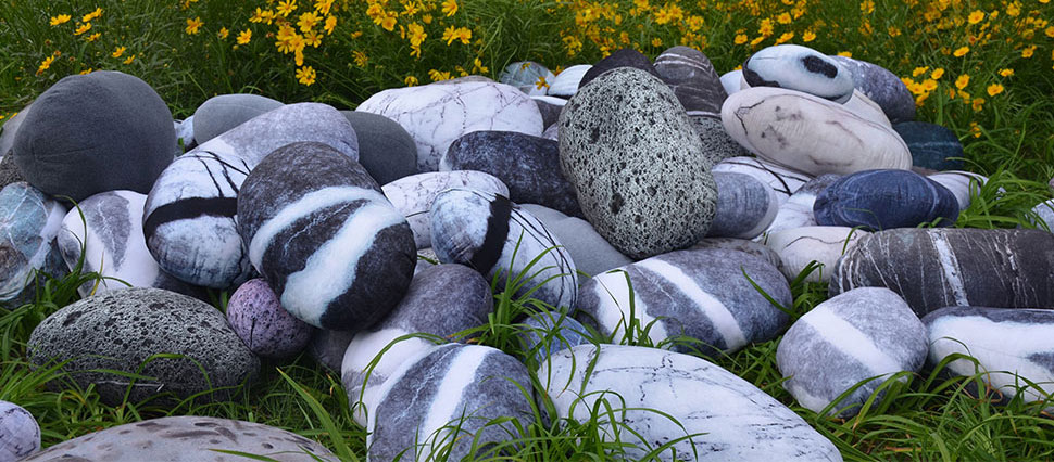 Pebble-shaped Floor Cushions Rock Pillows 